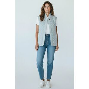 Vintage Kiko Comfort Women’s Size M Blue Vest 100% Silk #107